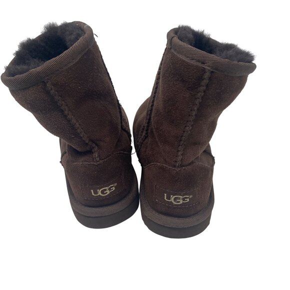 Ugg Girls Brown Suede Mid Calf Boots Size 12 Shearling Lining Outdoor Sole - Picture 2 of 14